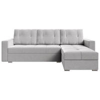 ECKSOFA Hellgrau Samt  - Chromfarben/Hellgrau, KONVENTIONELL, Kunststoff/Textil (233/140cm) - Carryhome