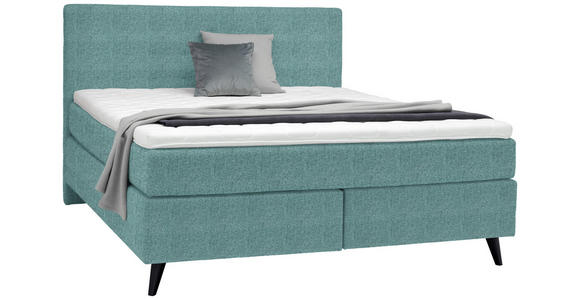 BOXSPRINGBETT 180/200 cm in Petrol - Petrol/Schwarz, KONVENTIONELL, Holz/Textil (180/200cm) - Voleo