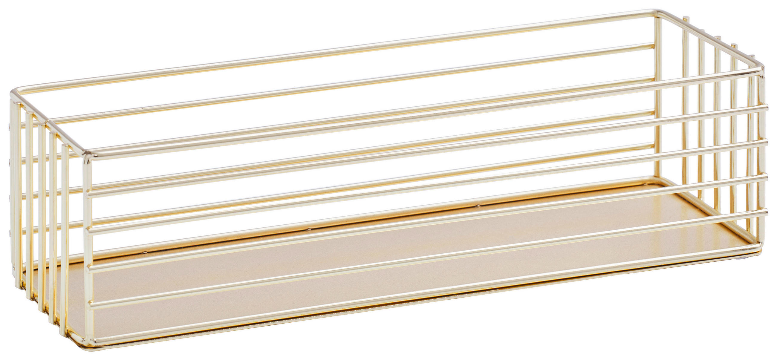 Metallkorb  - Goldfarben, Trend, Metall (25/8/6,5cm) - Ambia Home