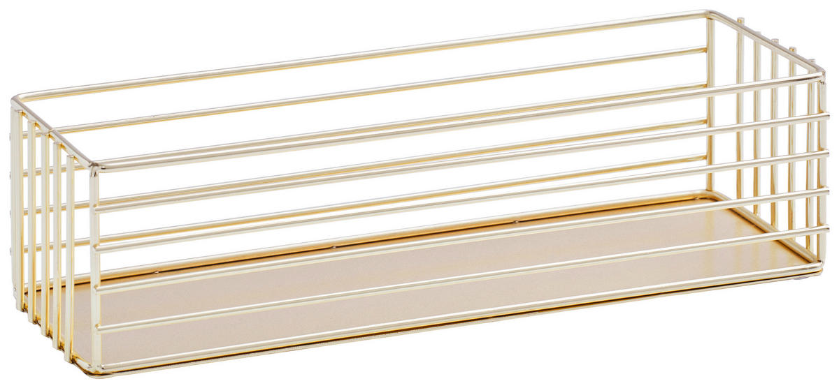 Metallkorb  - Goldfarben, Trend, Metall (25/8/6,5cm) - Ambia Home