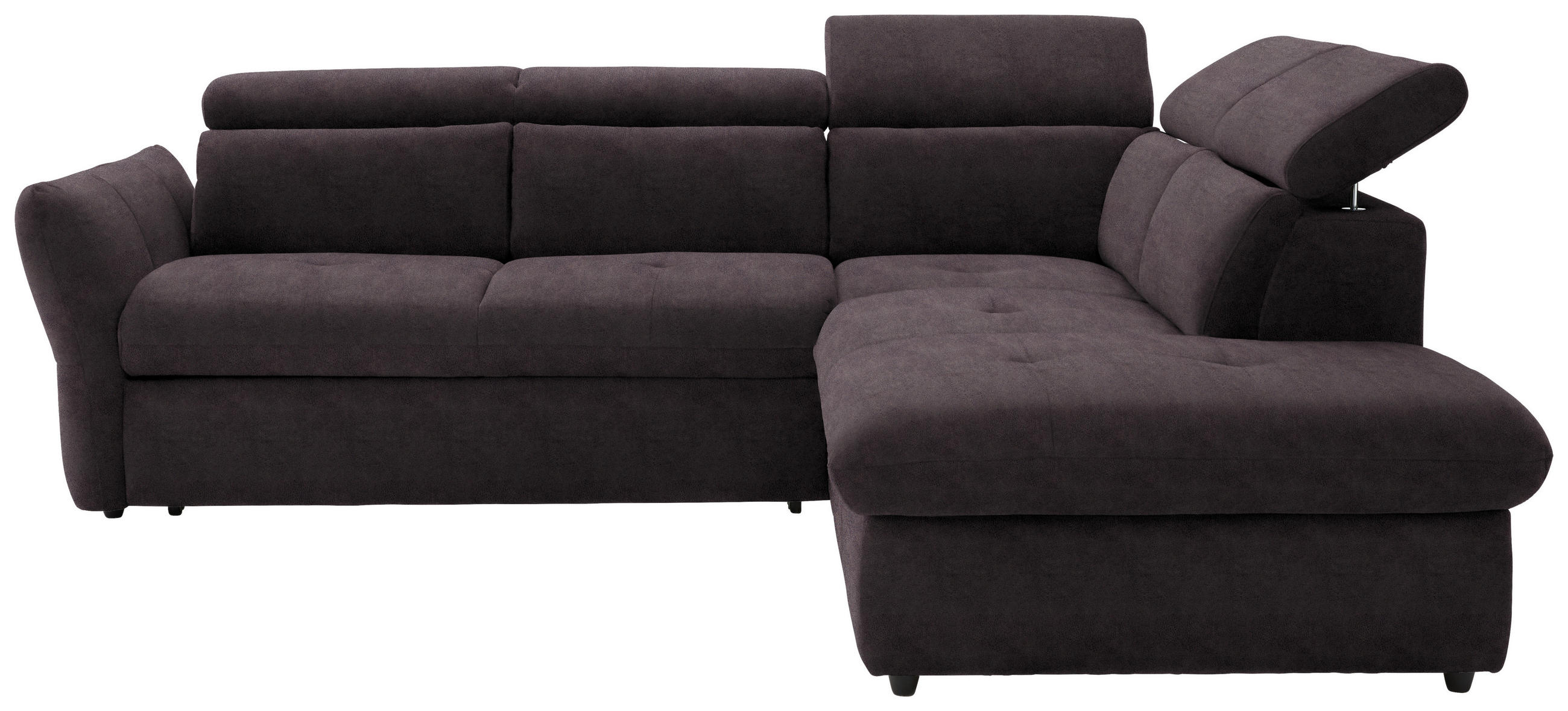 ECKSOFA  in Mikrofaser Dunkelbraun  254/224 cm  - Dunkelbraun/Schwarz, Design, Kunststoff/Textil (254/224cm) - Stylife