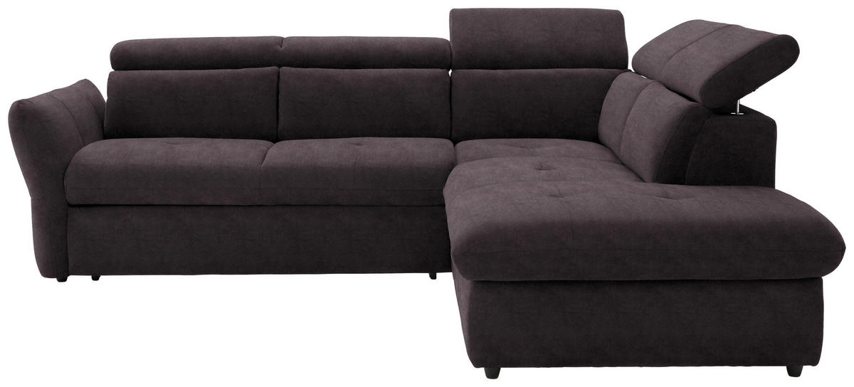 ECKSOFA  in Mikrofaser Dunkelbraun  254/224 cm  - Dunkelbraun/Schwarz, Design, Kunststoff/Textil (254/224cm) - Stylife