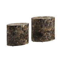 COUCHTISCHSET 48-40/33-24,5/40-33 cm oval Braun  - Braun, Design, Holzwerkstoff (48-40/33-24,5/40-33cm) - Livetastic