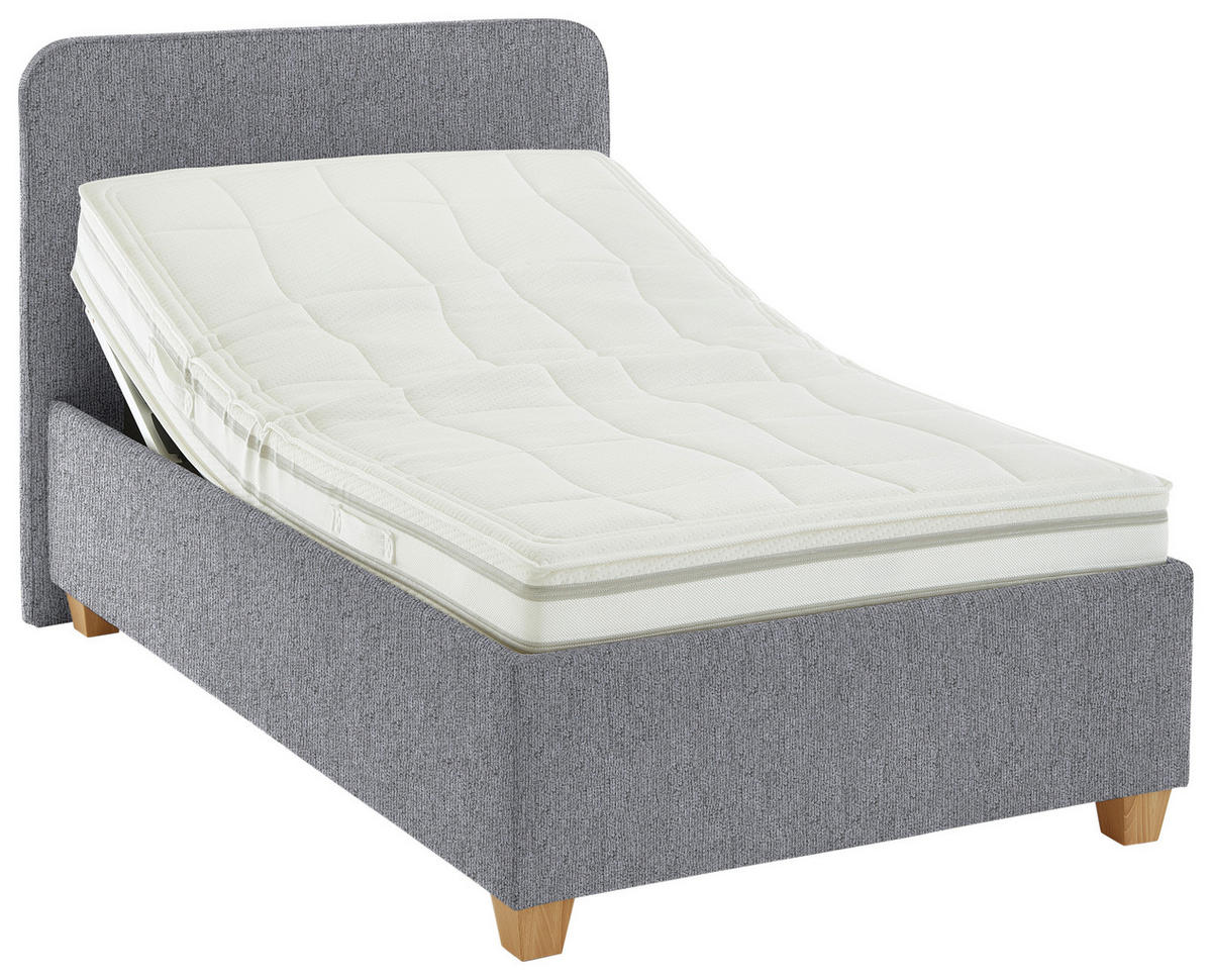 POLSTERBETT 120/200 cm  in Grau  - Weiss/Grau, Konventionell, Holz/Textil (120/200cm) - Beldomo - Sleep