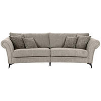 MEGASOFA Chenille Graubraun  - Graubraun/Schwarz, ROMANTIK / LANDHAUS, Textil/Metall (273/50/79/125cm) - Landscape