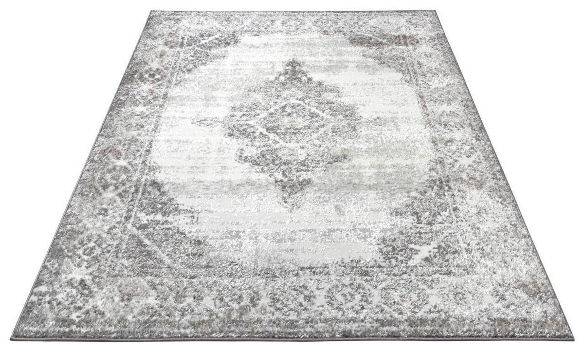 VINTAGE-TEPPICH 200/280 cm Shine Creme, Grau  - Creme/Grau, Design, Kunststoff (200/280cm)
