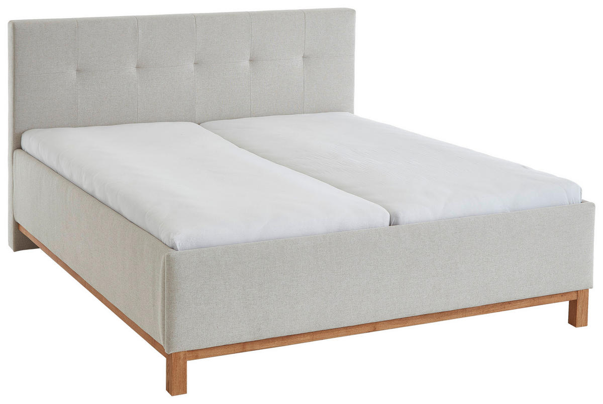 POLSTERBETT 180/200 cm  in Sandfarben  - Sandfarben, MODERN, Holz/Textil (180/200cm) - Livetastic