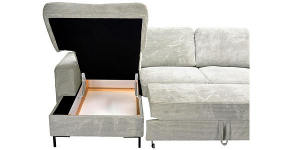 WOHNLANDSCHAFT Naturfarben Cord  - Schwarz/Naturfarben, KONVENTIONELL, Textil/Metall (148/303/197cm) - Carryhome