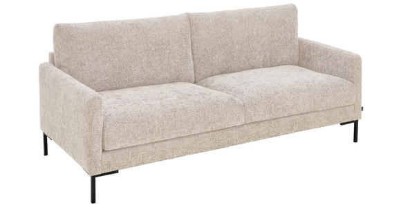 3-SITZER-SOFA in Webstoff Creme  - Creme/Schwarz, KONVENTIONELL, Textil/Metall (196/78/90cm) - Hom`in