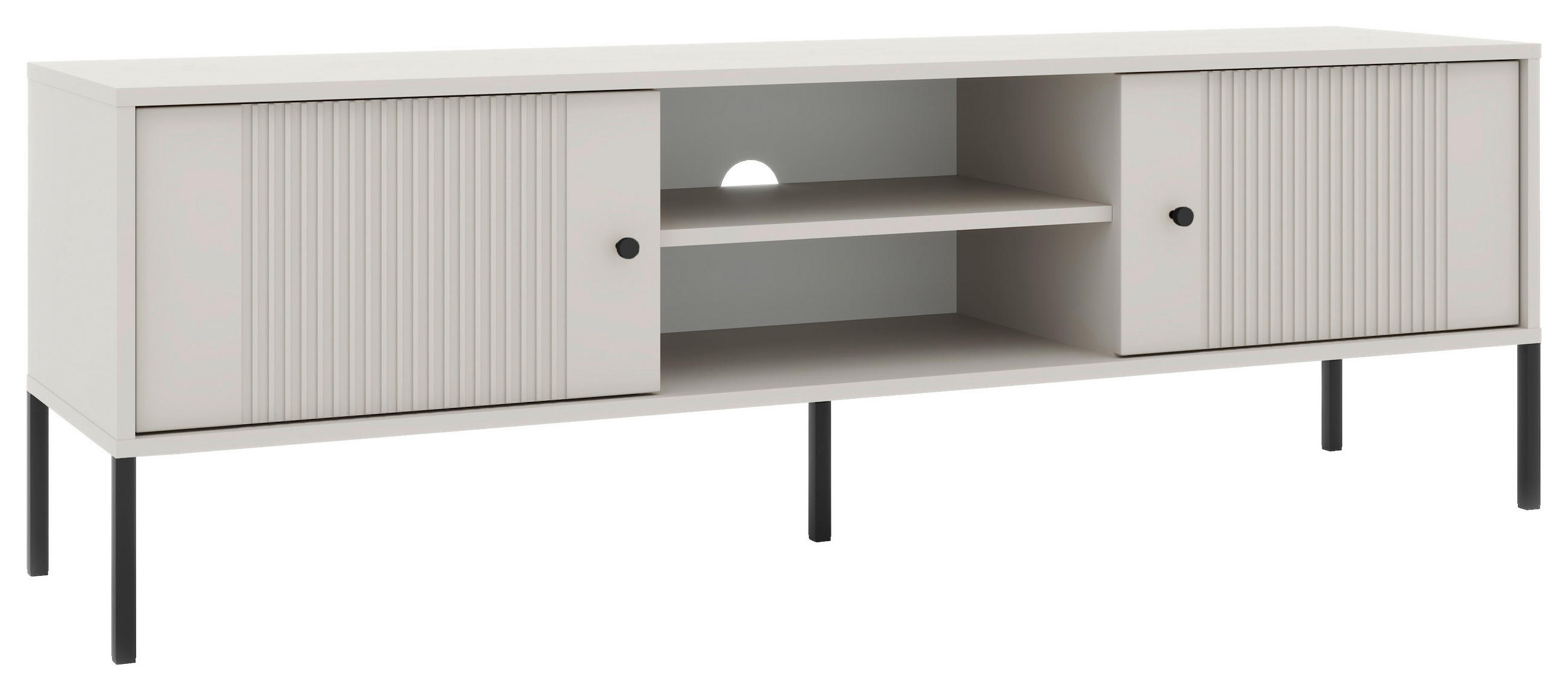 LOWBOARD Iseo  in 154,5/50,5/39 cm  - Kaschmir/Schwarz, Design, Holzwerkstoff/Metall (154,5/50,5/39cm) - Xora