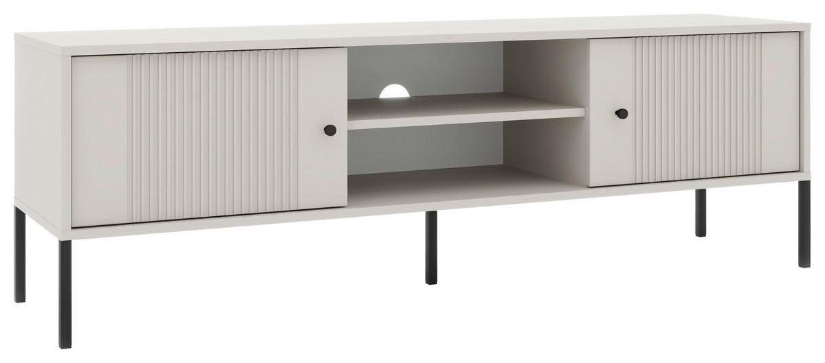 LOWBOARD Iseo  in 154,5/50,5/39 cm  - Kaschmir/Schwarz, Design, Holzwerkstoff/Metall (154,5/50,5/39cm) - Boxxx