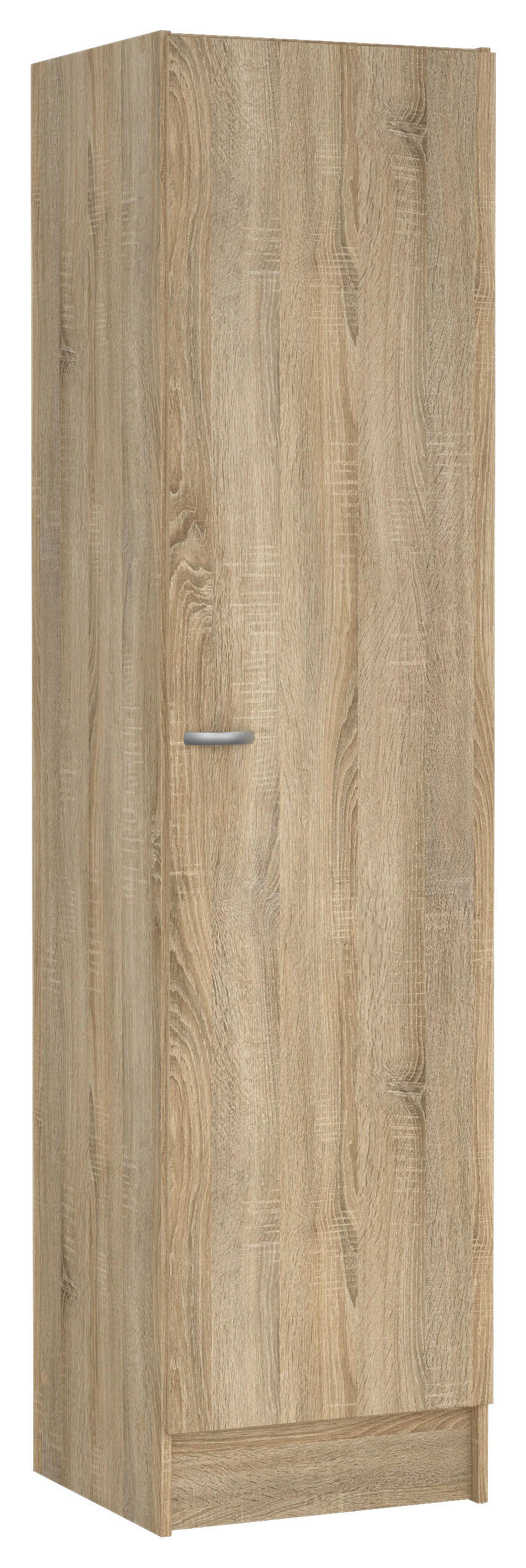 DREHTÜRENSCHRANK 49,2/200/47,1 cm,  in Eichefarben, 1-türig  - Eichefarben/Silberfarben, Basics, Holzwerkstoff/Metall (49,2/200/47,1cm) - MID.YOU