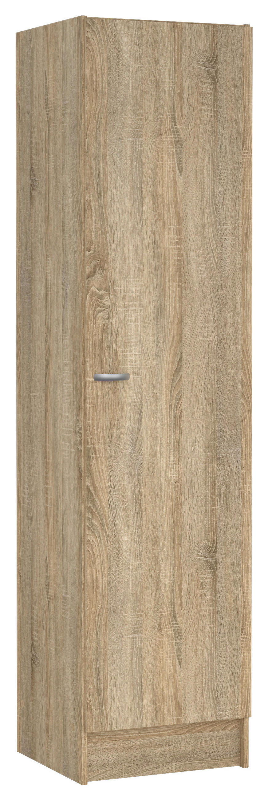 DREHTÜRENSCHRANK 49,2/200/47,1 cm,  in Eichefarben, 1-türig  - Eichefarben/Silberfarben, Basics, Holzwerkstoff/Metall (49,2/200/47,1cm) - MID.YOU