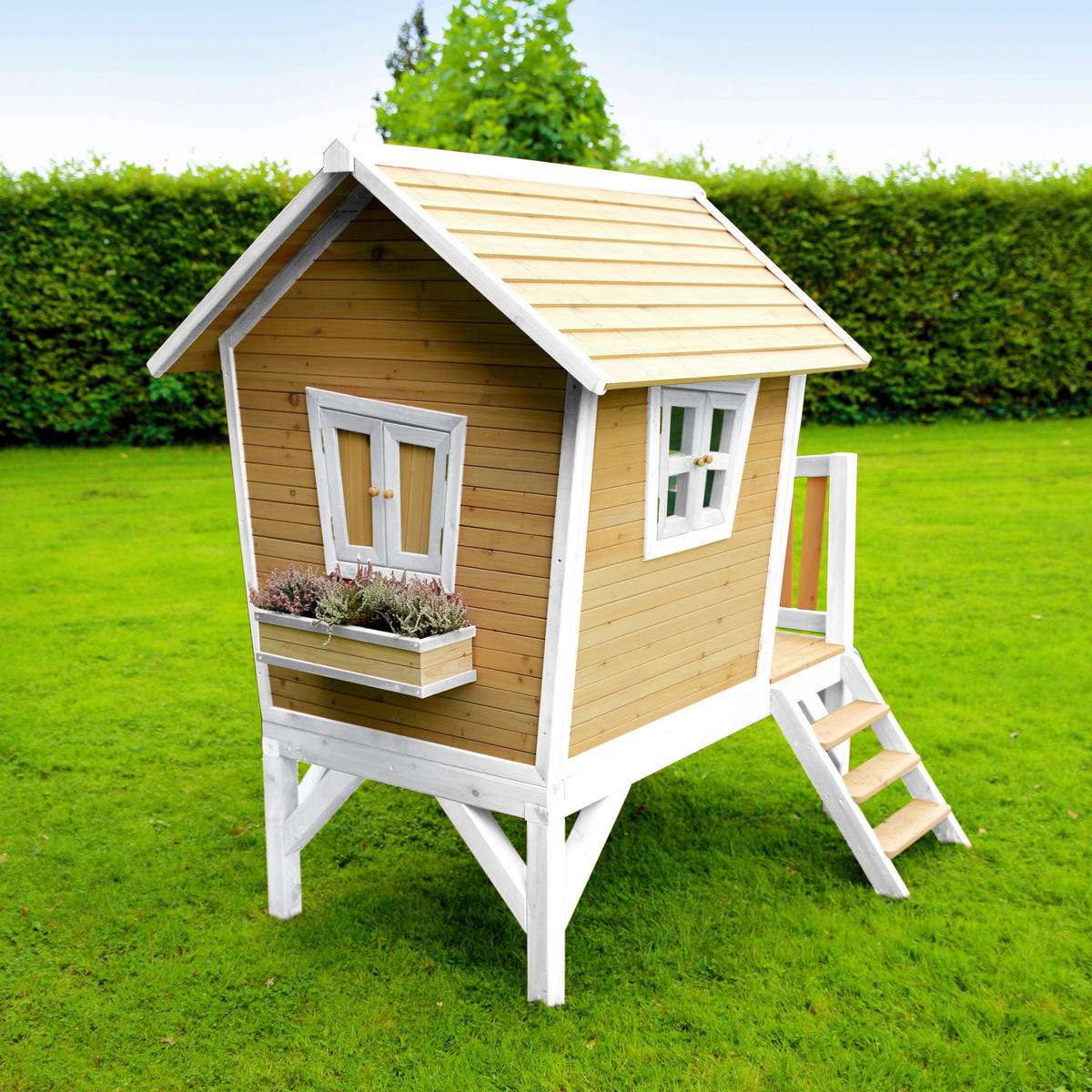 SPIELHAUS 264/203/177 cm  - Rot/Braun, KONVENTIONELL, Holz/Kunststoff (264/203/177cm) - Ambia Garden