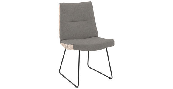 STUHL - Anthrazit/Schwarz, Design, Textil/Metall (50/90/68cm) - Valnatura