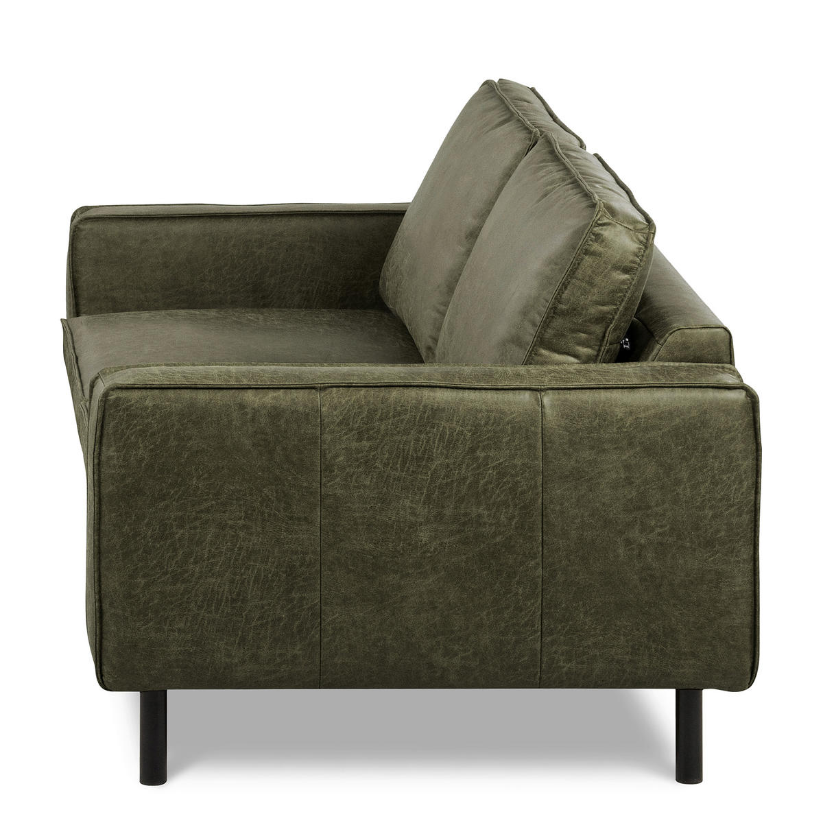 2-SITZER-SOFA Grün Echtleder Lederlook  - Grün, Design, Leder/Textil (148/85/92cm) - Livetastic