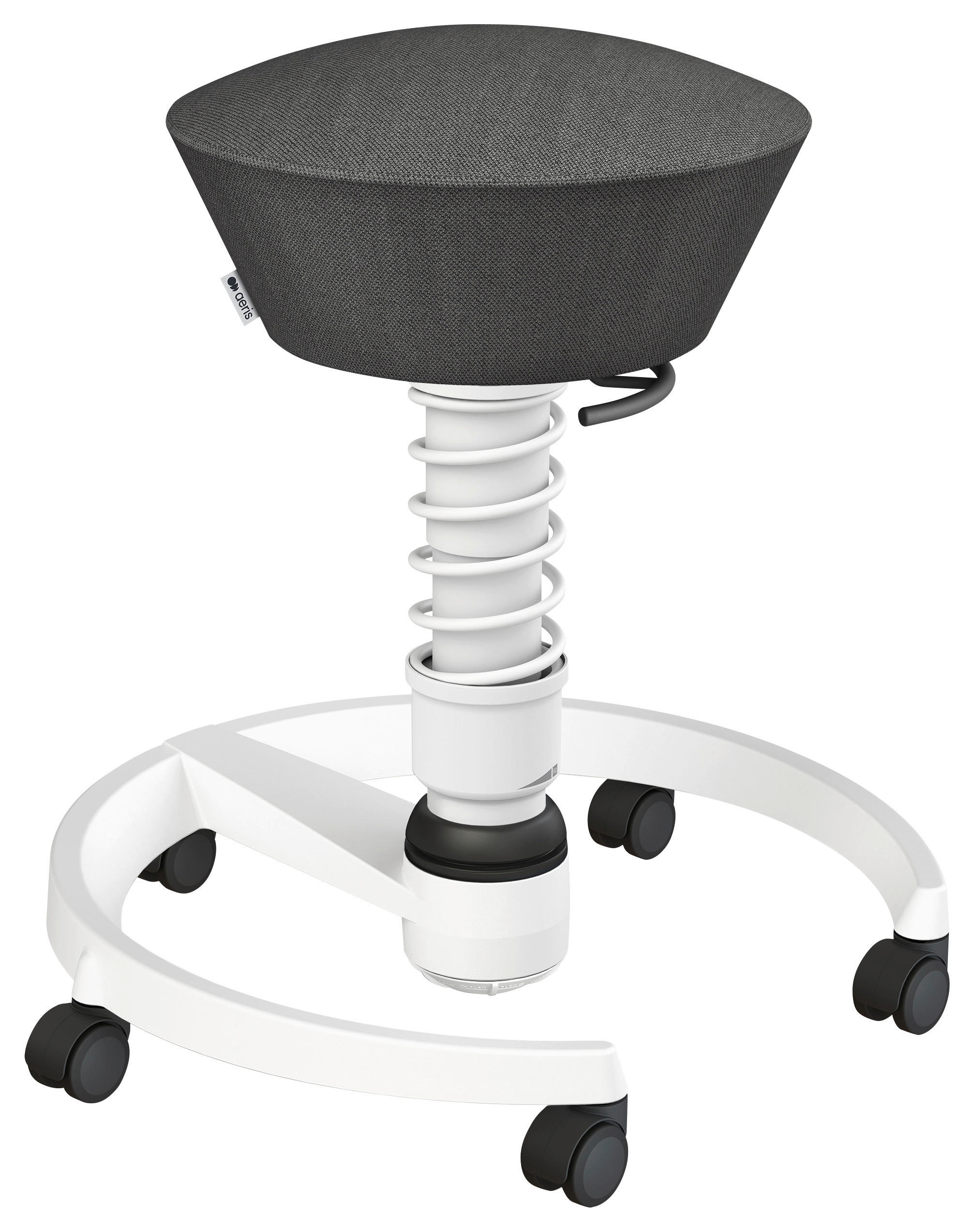 BÜROHOCKER   Weiss, Schieferfarben  - Weiss/Schieferfarben, Basics, Kunststoff/Textil (55/45,66/55cm) - Aeris