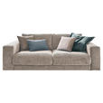 2-SITZER-SOFA in Cord Taupe  - Taupe/Schwarz, Design, Kunststoff/Textil (230/85/127cm) - Hom`in