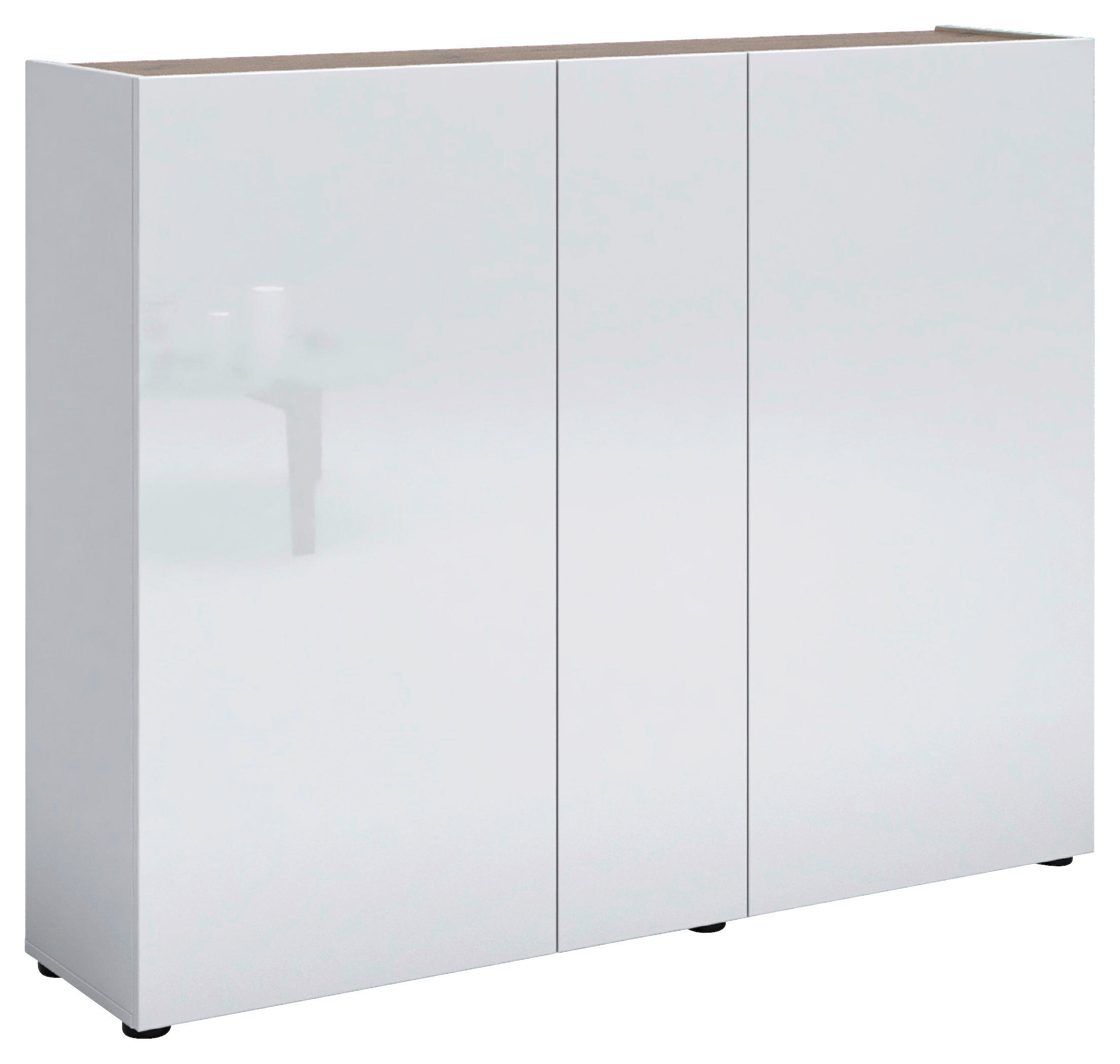 SCHUHSCHRANK Weiß, Eichefarben  - Eichefarben/Schwarz, Design, Holzwerkstoff/Kunststoff (145/115/35cm) - Xora