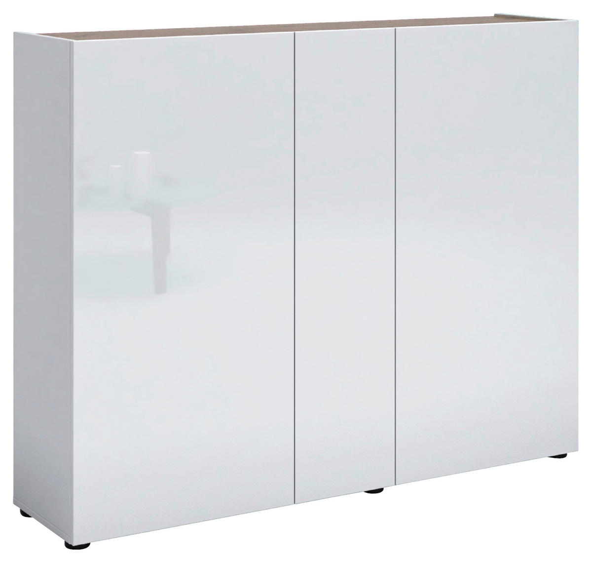 SCHUHSCHRANK Weiß, Eichefarben  - Eichefarben/Schwarz, Design, Holzwerkstoff/Kunststoff (145/115/35cm) - Xora