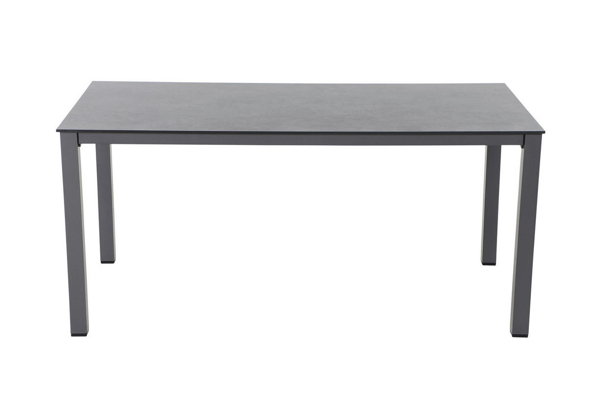 GARTENTISCH Metall, Kunststoff, Holzwerkstoff Anthrazit rechteckig  - Anthrazit, KONVENTIONELL, Holzwerkstoff/Kunststoff (160/90/72cm) - Siena Garden