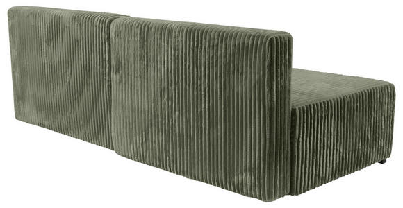 ECKSOFA Olivgrün Cord  - Schwarz/Olivgrün, MODERN, Holz/Textil (210/145cm) - Carryhome