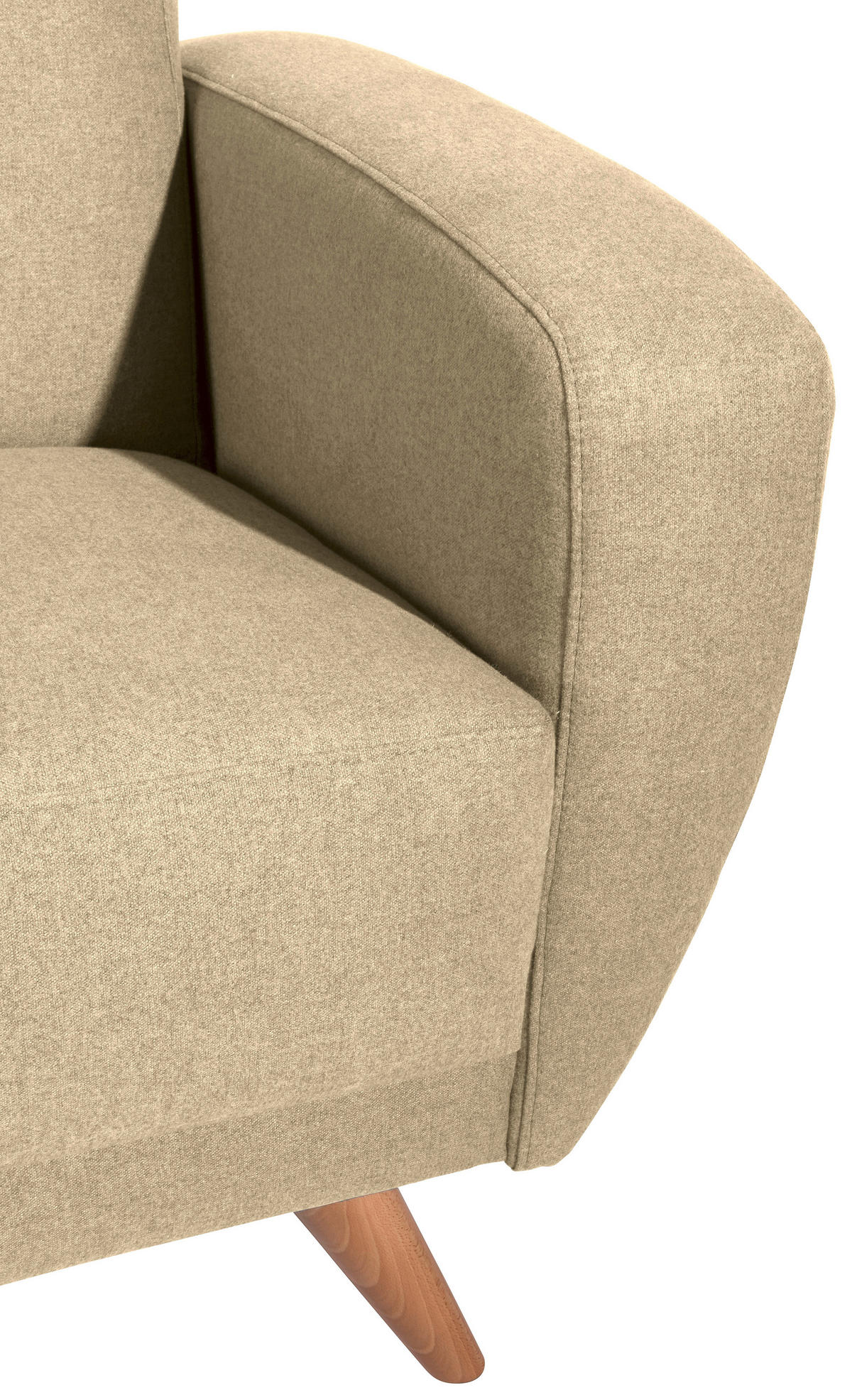 2-SITZER-SOFA in Samt, Velours Beige  - Beige/Naturfarben, Design, Holz/Textil (136/85/82cm) - Max Winzer