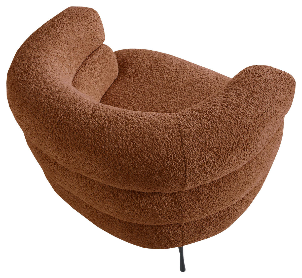 SESSEL Chenille Kupferfarben  - Schwarz/Kupferfarben, Konventionell, Textil/Metall (92/75/78cm)