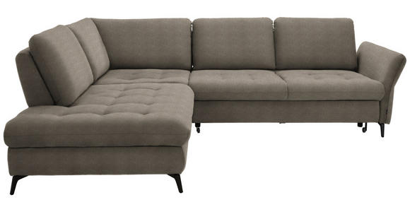 ECKSOFA in Chenille Greige  233/288 cm  - Greige/Schwarz, Natur, Textil/Metall (233/288cm) - Valnatura