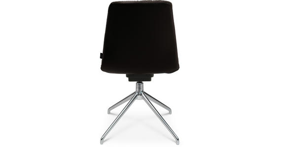 STUHL in Aluminium Echtleder pigmentiert Metall, Leder - Dunkelbraun/Alufarben, Design, Leder/Metall (46/81,5-84,5/55cm) - Johann Jakob