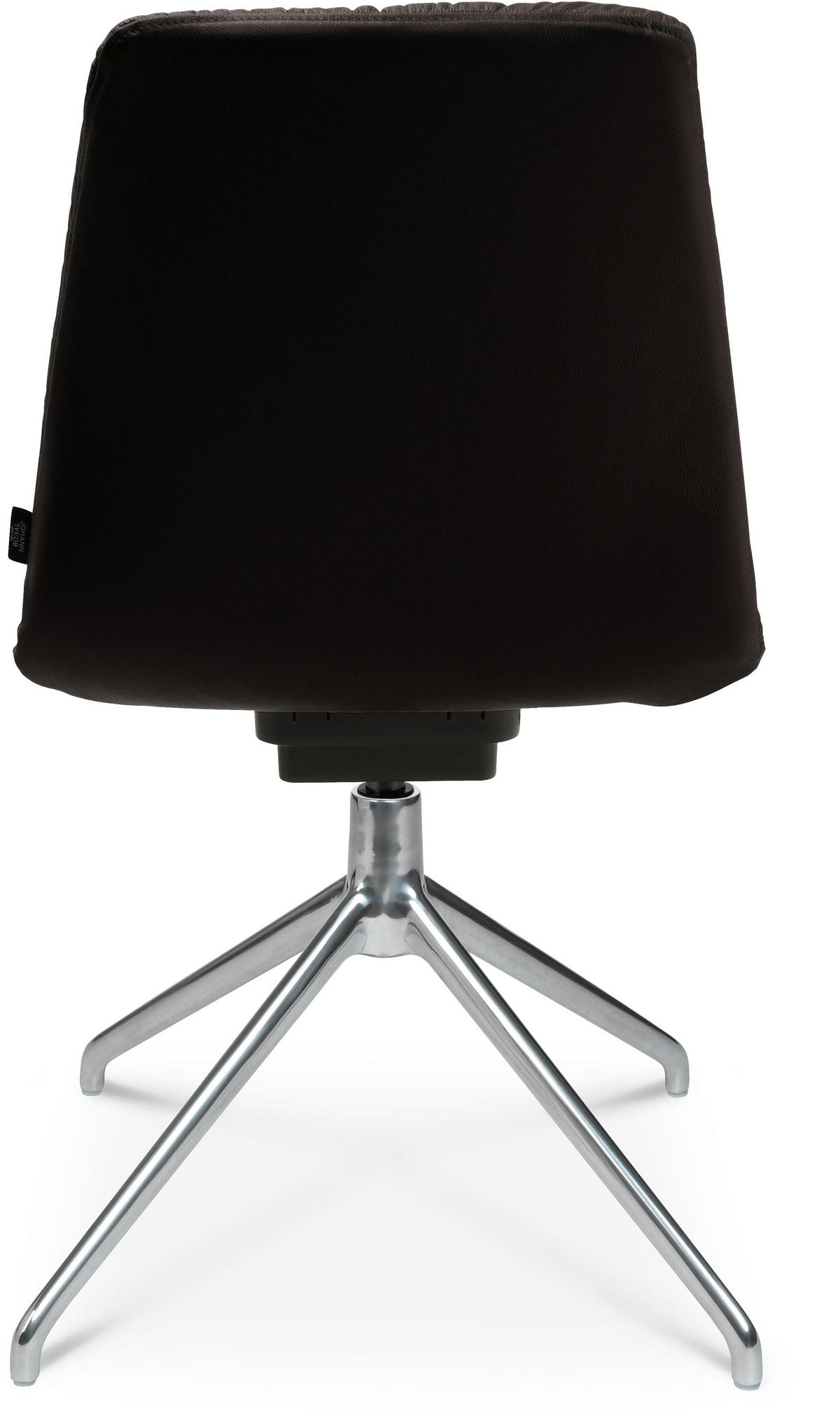 STUHL  in Aluminium Echtleder pigmentiert  - Dunkelbraun/Alufarben, Design, Leder/Metall (46/81,5-84,5/55cm) - Johann Jakob