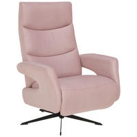 RELAXSESSEL in Textil Rosa  - Schwarz/Rosa, Design, Textil/Metall (75/106/89cm) - Welnova