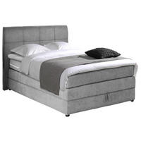 BOXSPRINGBETT 90/200 cm  in Hellgrau  - Hellgrau/Schwarz, MODERN, Holz/Kunststoff (90/200cm) - MID.YOU
