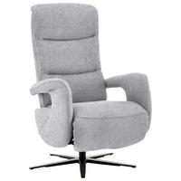 RELAXSESSEL in Textil Hellgrau  - Hellgrau/Schwarz, Design, Textil/Metall (71/112/83-176cm) - Beldomo Style