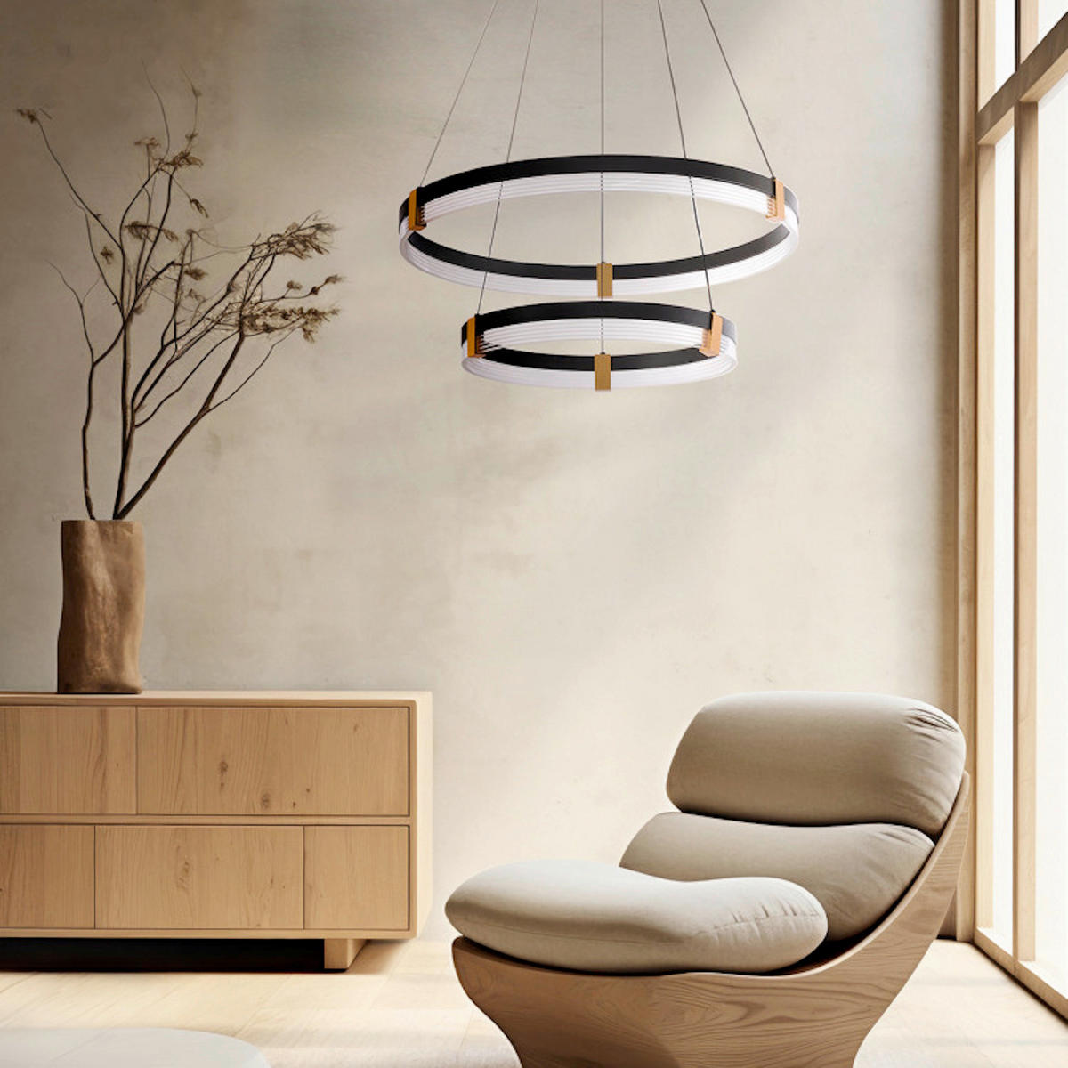 LED-HÄNGELEUCHTE Plum  150/60/60 cm  - Schwarz, Design, Metall (150/60/60cm)