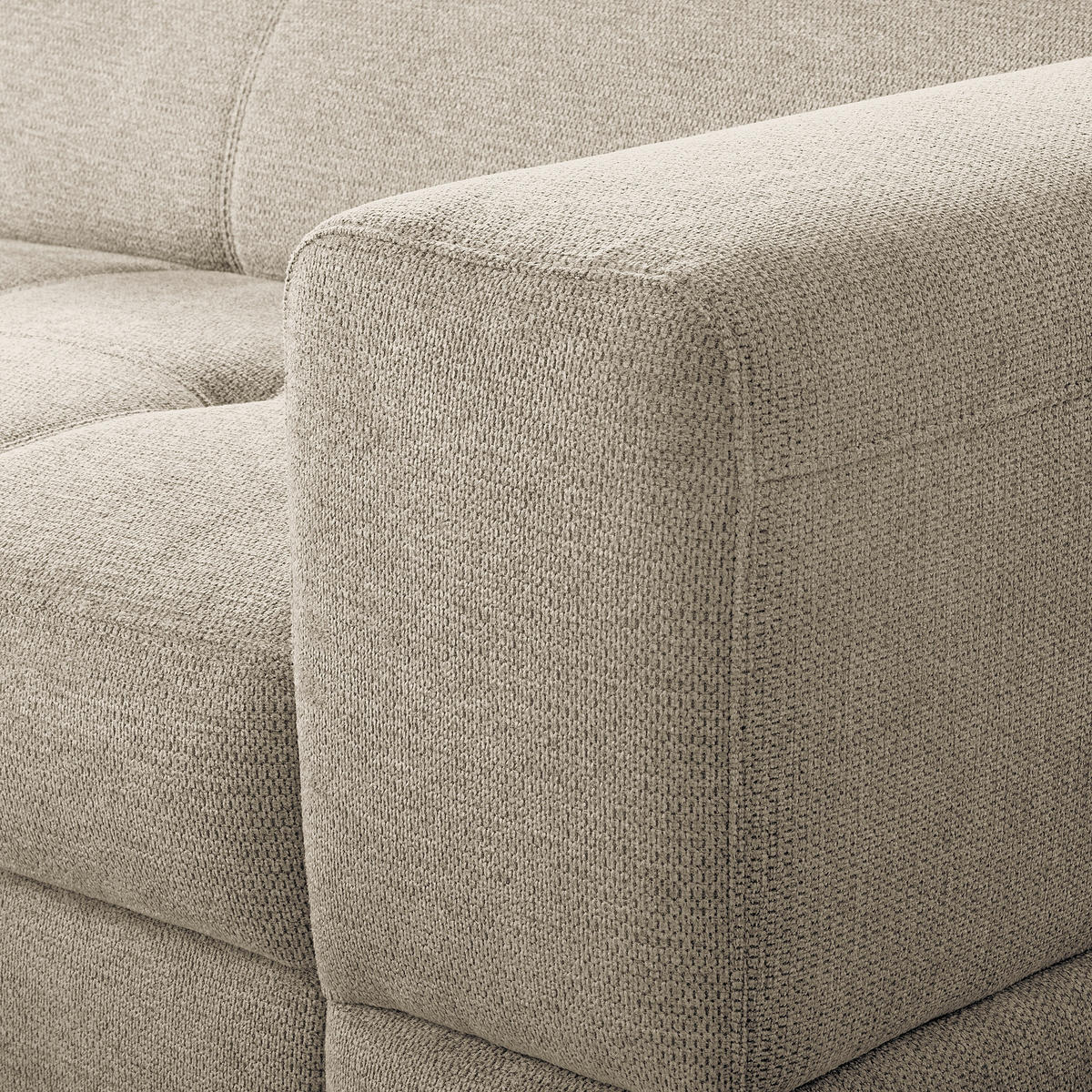 ECKSOFA TORINO Taupe Chenille Bettkasten, Kopfteilverstellung  - Taupe/Schwarzchrom, Design, Textil/Metall (173/247cm) - Livetastic