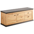 GARDEROBENBANK  in 135,2/50,7/38,5 cm  - Schwarz/Eiche Artisan, LIFESTYLE, Holzwerkstoff/Metall (135,2/50,7/38,5cm) - Hom`in