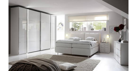 BOXSPRINGBETT 180/220 cm in Beige - Beige/Alufarben, KONVENTIONELL, Textil/Metall (180/220cm) - Dieter Knoll