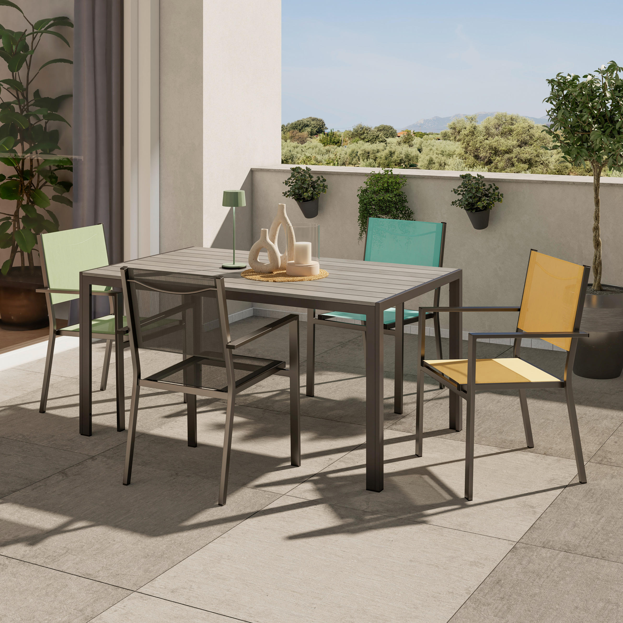 Thumbnail - Ambia Garden Stapelsessel, Anthrazit, Grau, Metall, Textil, eckig, 57x88x58 cm, stapelbar, Gartenmöbel, Gartenstühle, Ga...