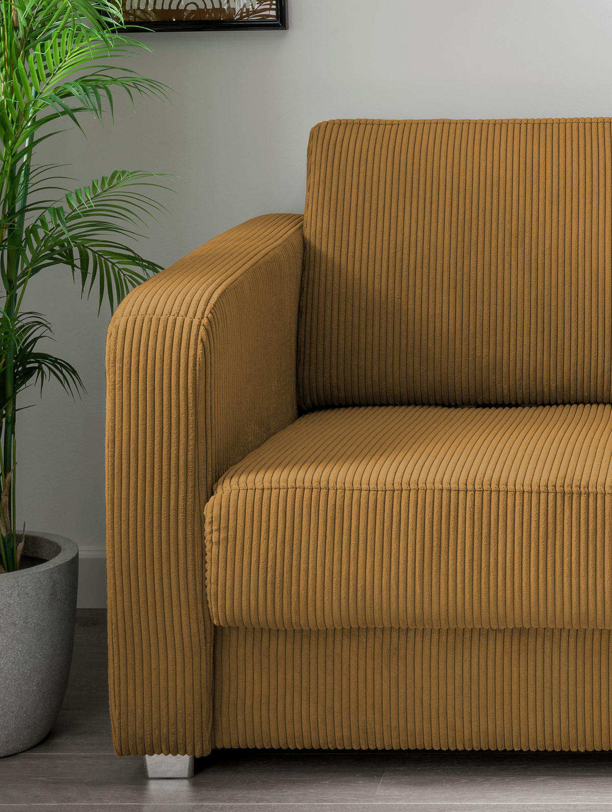 SCHLAFSOFA in Cord Goldfarben  - Chromfarben/Goldfarben, Basics, Kunststoff/Textil (159/88/87cm) - Livetastic