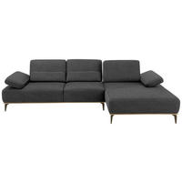 ECKSOFA 16580 Sprint Dunkelgrau Mikrofaser  - Dunkelgrau/Beige, Design, Textil/Metall (298/176cm) - Valnatura