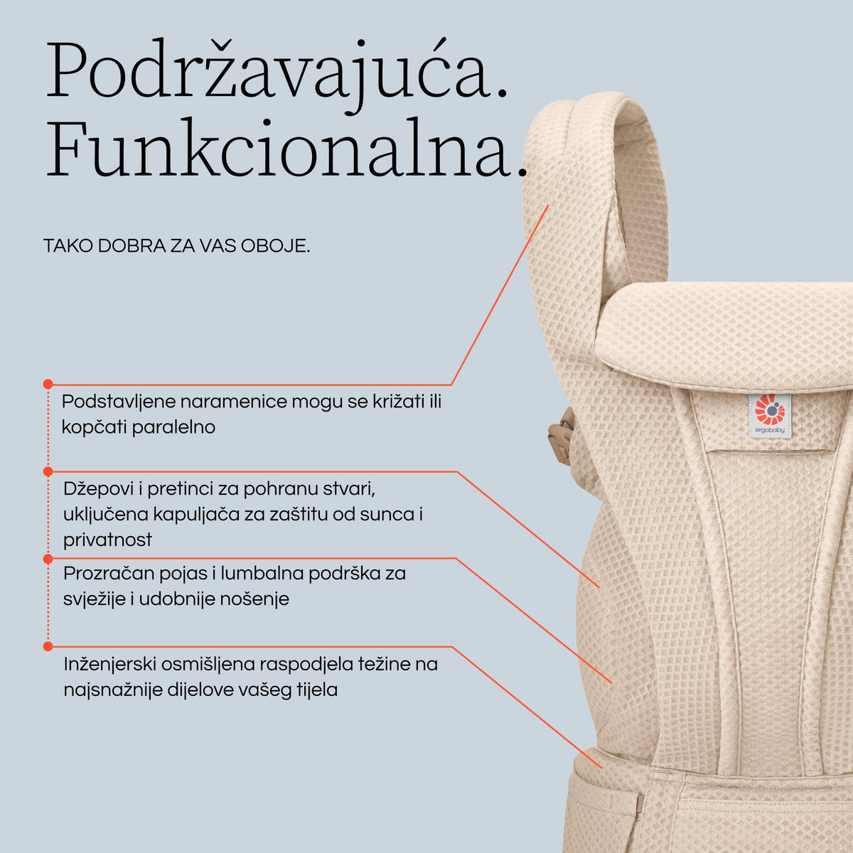 ERGONOMSKA NOSILJKA  Omni Deluxe Mesh  - smeđa, Basics, tekstil (26.5/27.5/14.8cm) - Ergobaby