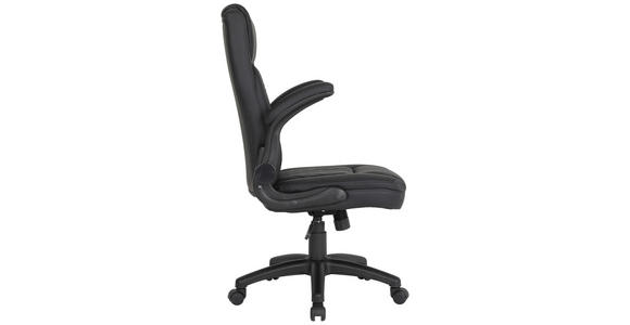 CHEFSESSEL in Lederlook Schwarz - Schwarz, Design, Kunststoff/Textil (63,5/107,5-117/68cm) - Carryhome