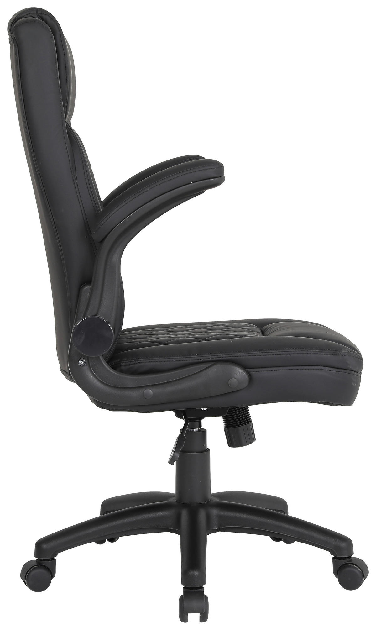 SCAUN DIRECTORIAL  in imitație piele negru  - negru, Design, plastic/metal (63,5/107,5-117/68cm) - Carryhome