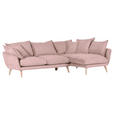 ECKSOFA Rosa Mikrofaser  - Buchefarben/Rosa, Trend, Holz/Textil (267/170cm) - Ambia Home