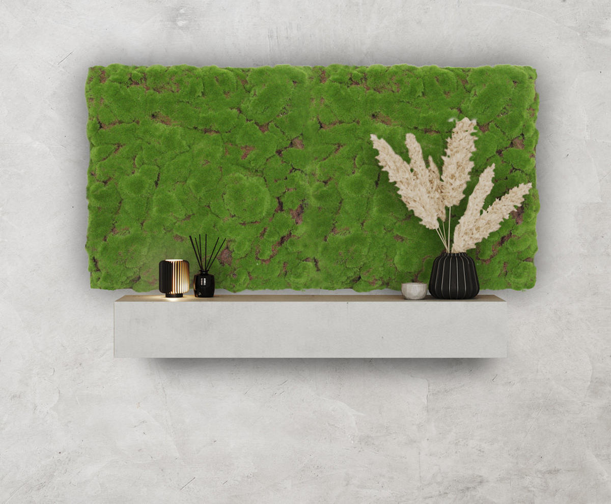 AKUSTIKPANEEL Modular Wall System Design Moos 52/52/2,6 cm  - Hellgrün, KONVENTIONELL, Naturmaterialien (52/52/2,6cm) - Jangal