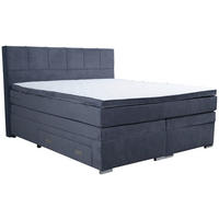 BOXSPRINGBETT 180/200 cm  in Dunkelgrau  - Chromfarben/Dunkelgrau, Design, Holz/Holzwerkstoff (180/200cm) - Boxxx