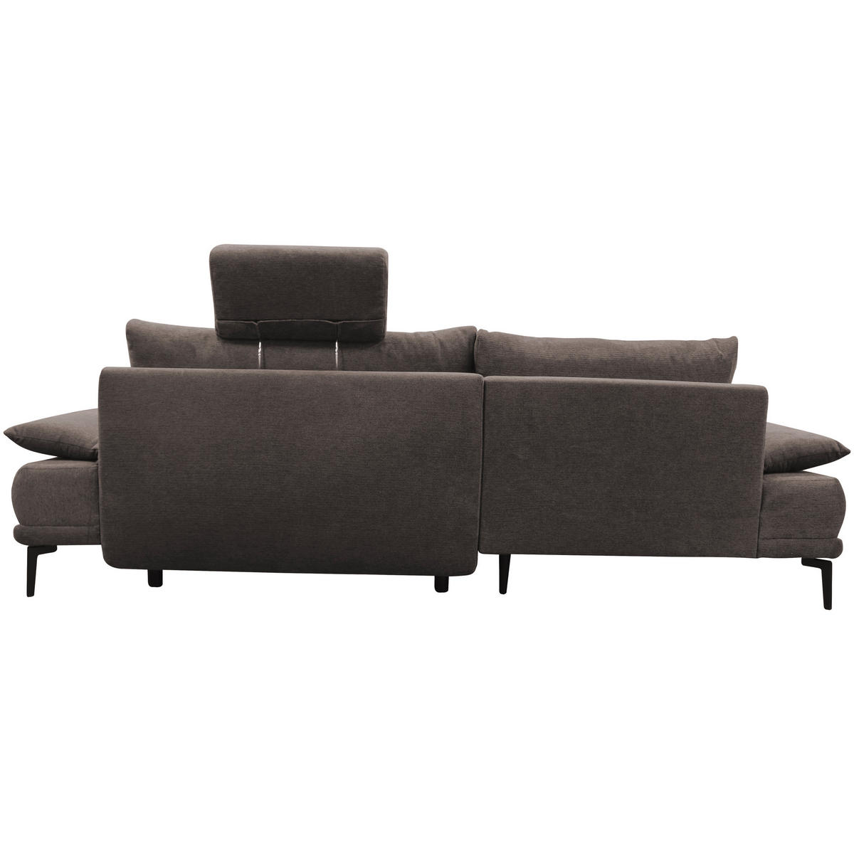 ECKSOFA Graubraun Webstoff  - Graubraun/Schwarz, Design, Textil/Metall (192/260cm) - MID.YOU