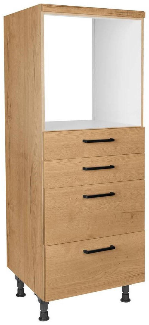 GERÄTEUMBAUSCHRANK 60/168/58 cm  in Eichefarben  - Eichefarben/Schwarz, MODERN, Holzwerkstoff/Metall (60/168/58cm) - Nobilia