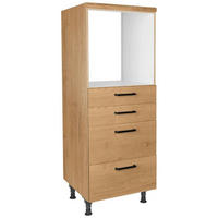 GERÄTEUMBAUSCHRANK 60/168/58 cm  in Eichefarben  - Eichefarben/Schwarz, MODERN, Holzwerkstoff/Metall (60/168/58cm) - Nobilia